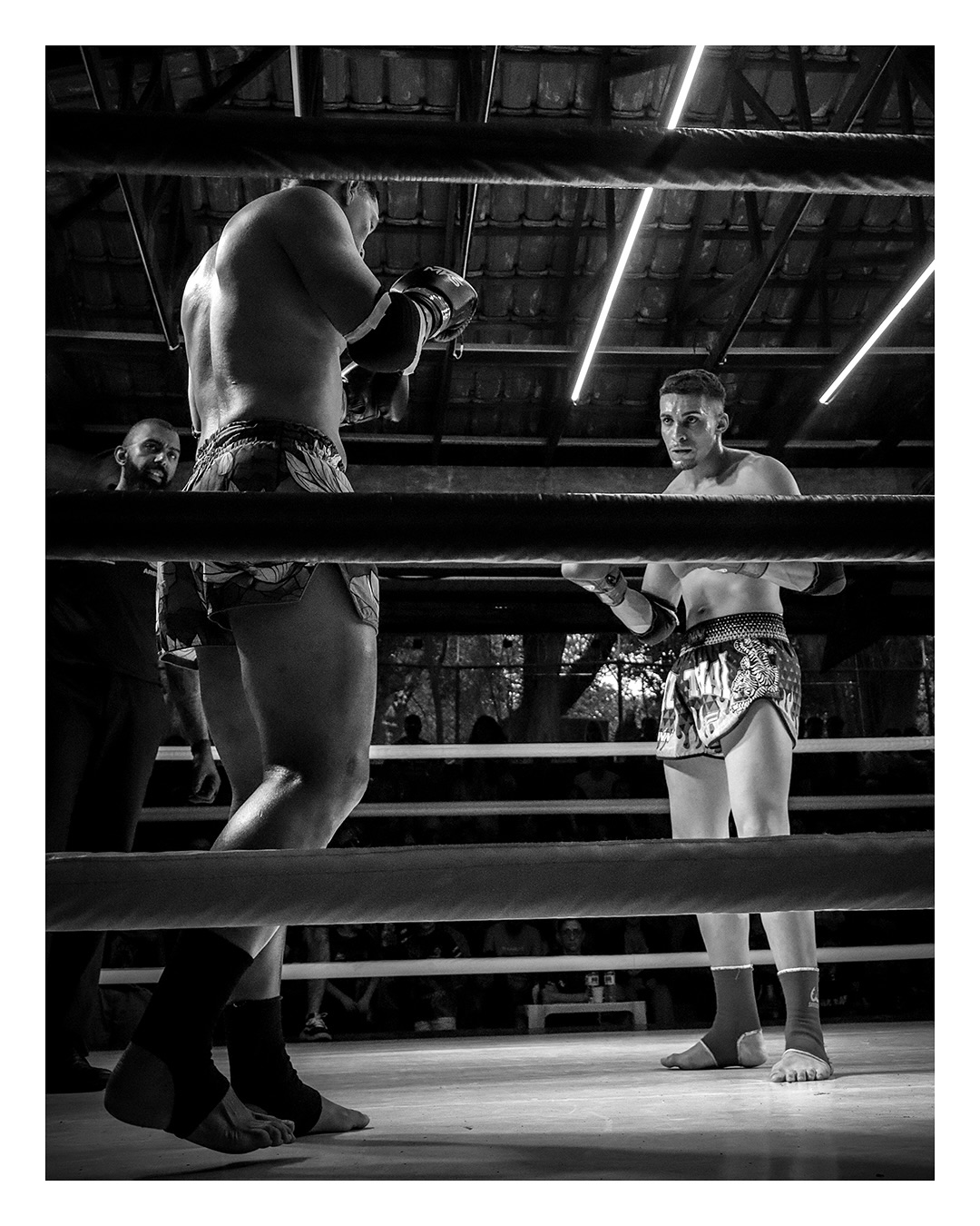 Lutadores de Muay Thai no ringue